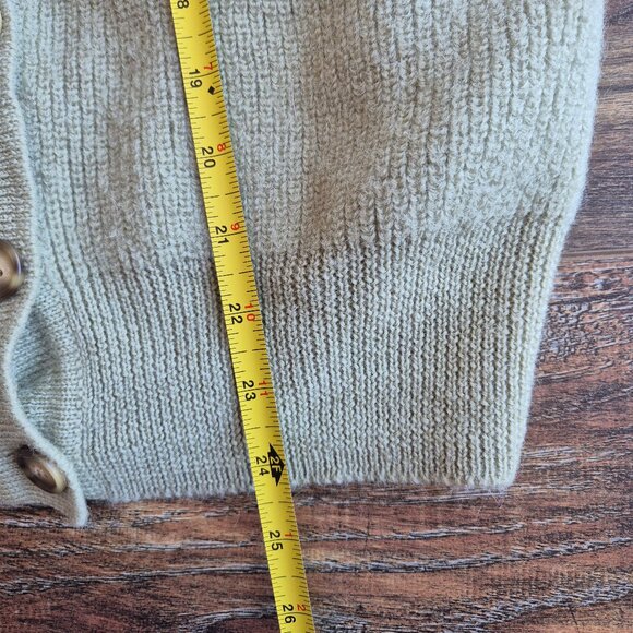 Vintage Lautreamont Made in Japan 100% Wool Cardigan V-Neck Button Pocket Green - Picture 13 of 16